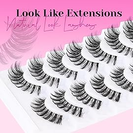 Veleasha Manga Lashes Wispy Eyelashes Natural Look Spiky False Eyelashes with Clear Band Looks Like Lash Extensions CC Curl Strip Lashes 10 Pairs Pack (Fierce Spike)