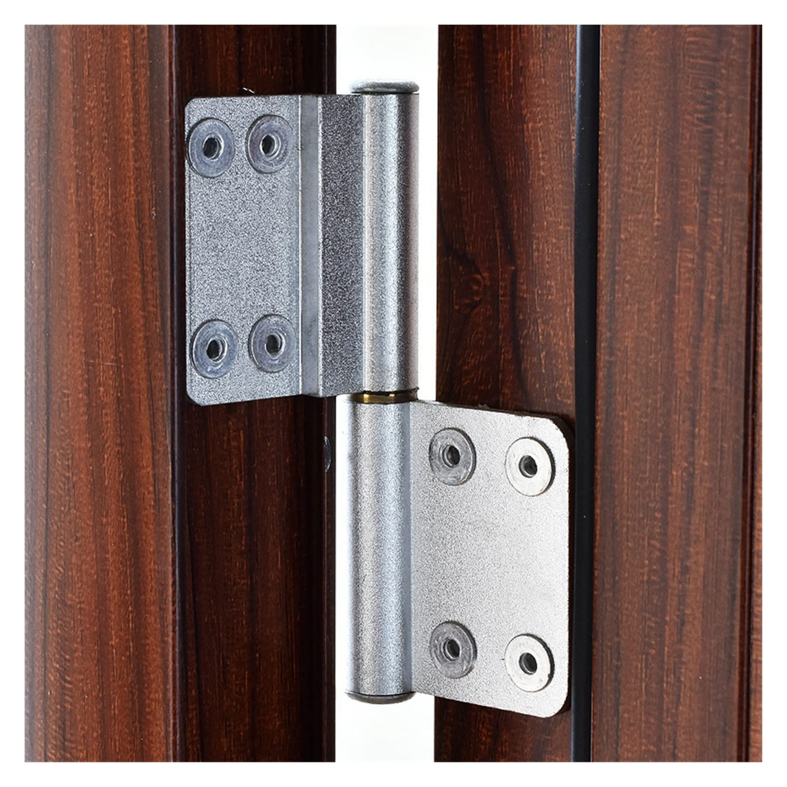 Bisagras 2 uds bisagras for puerta de baño aleación de aluminio armario puerta rodamiento caja Industrial bisagra de amortiguación ajustable herrajes for muebles (Color : Sand Silver)