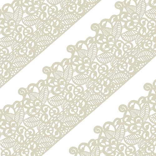 Funshowcase Juego de 10 piezas de 10 piezas grandes prefabricadas listas para usar con hojas de encaje, color blanco marfil