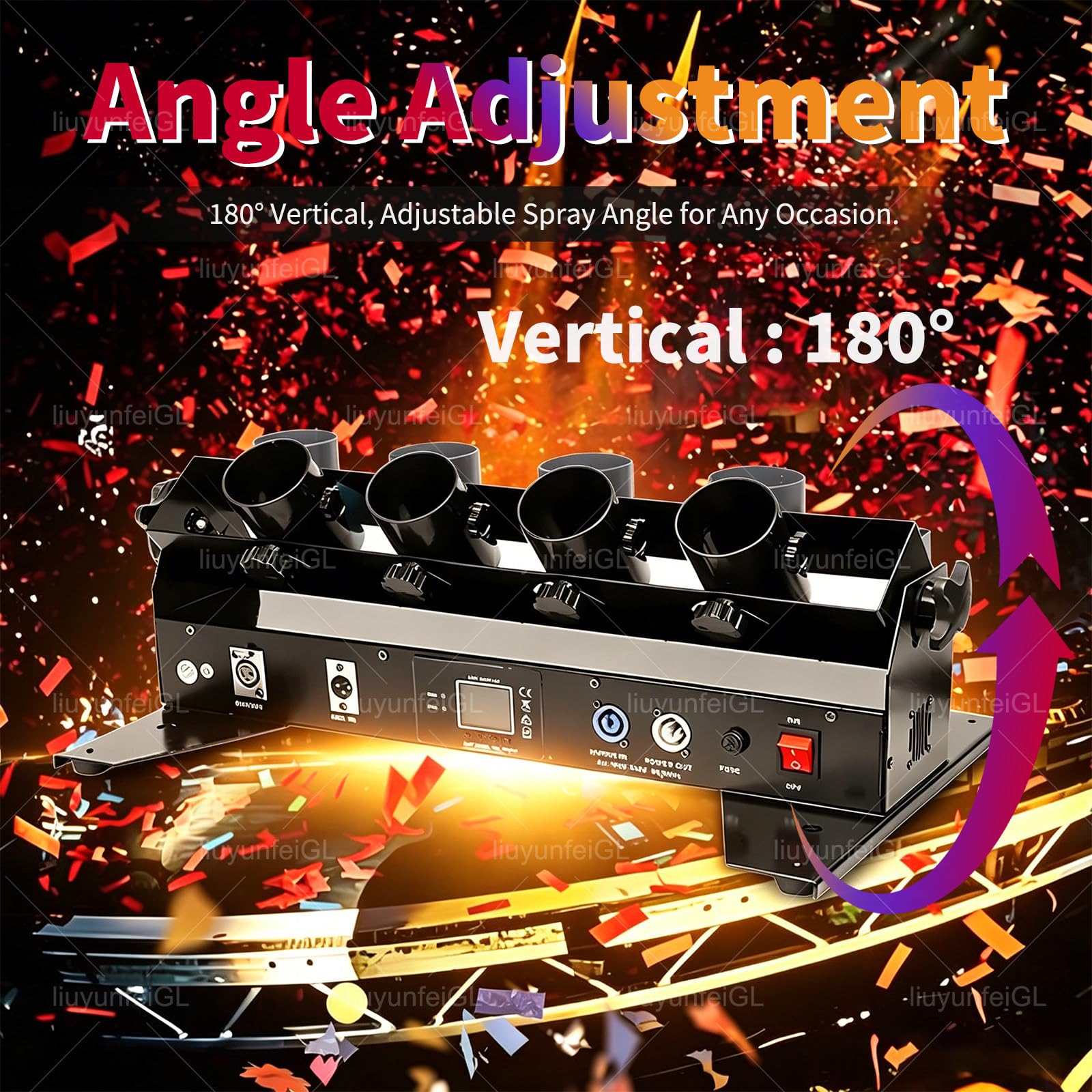 Macchina Lancia-coriandoli elettrica, Lancia-coriandoli a 4 Teste con Telecomando e DMX, Potente spara-coriandoli da 150 W, Perfetta per Discoteche, Matrimoni, palchi, concerti