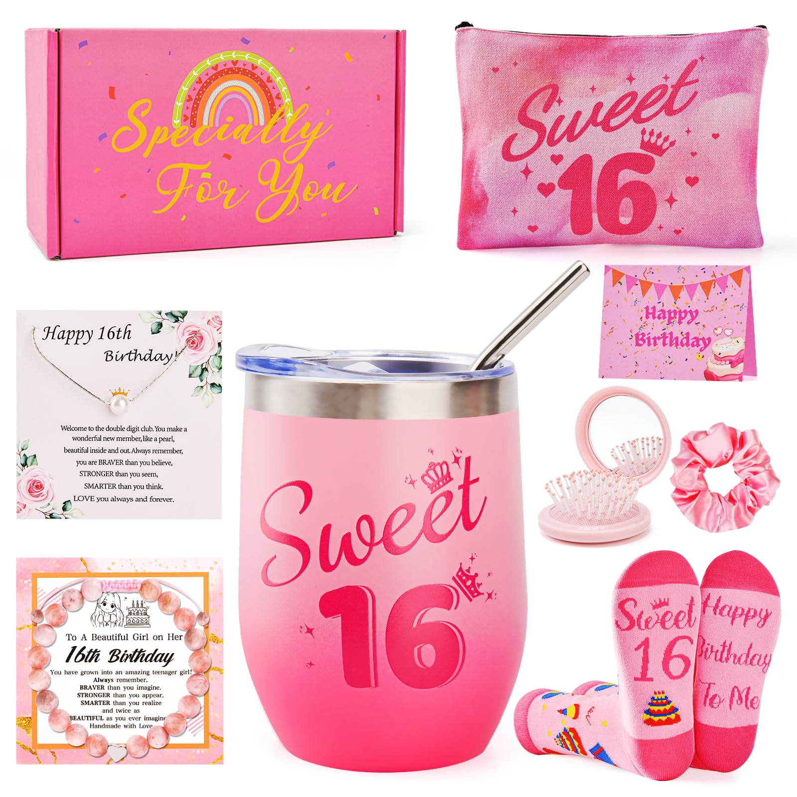 GYBOOM 16 Year Old Girl Gifts, Presents Unique Gift for Girls Age 16,Happy 16th Birthday Decorations Gift Ideas 16 for Sister, Daughter, Niece, Granddaughter, Best Friend (16th Birthday Gifts)