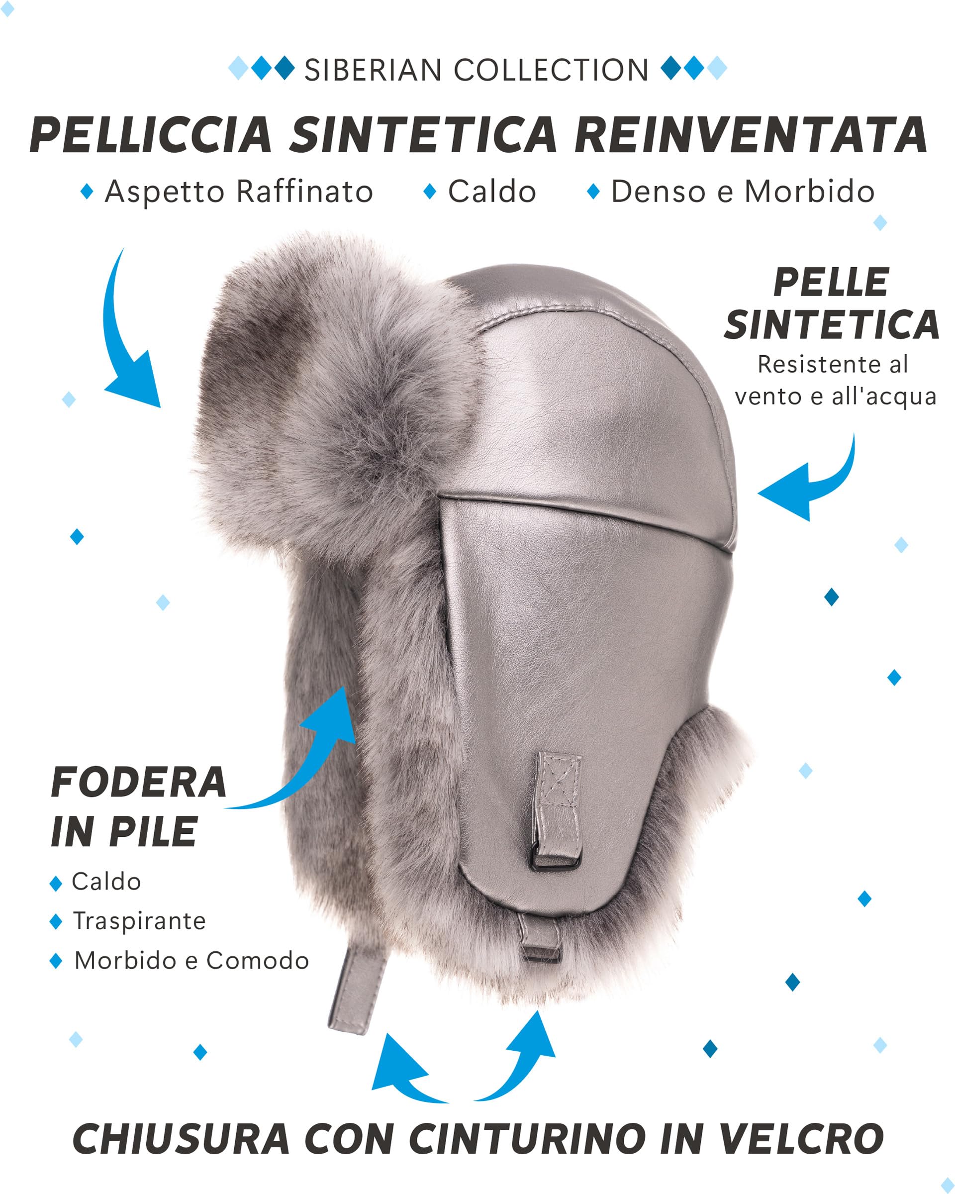 Futrzane Cappello di Pelle con Paraorecchie - Berretto Uomo Aviatore Pelliccia
