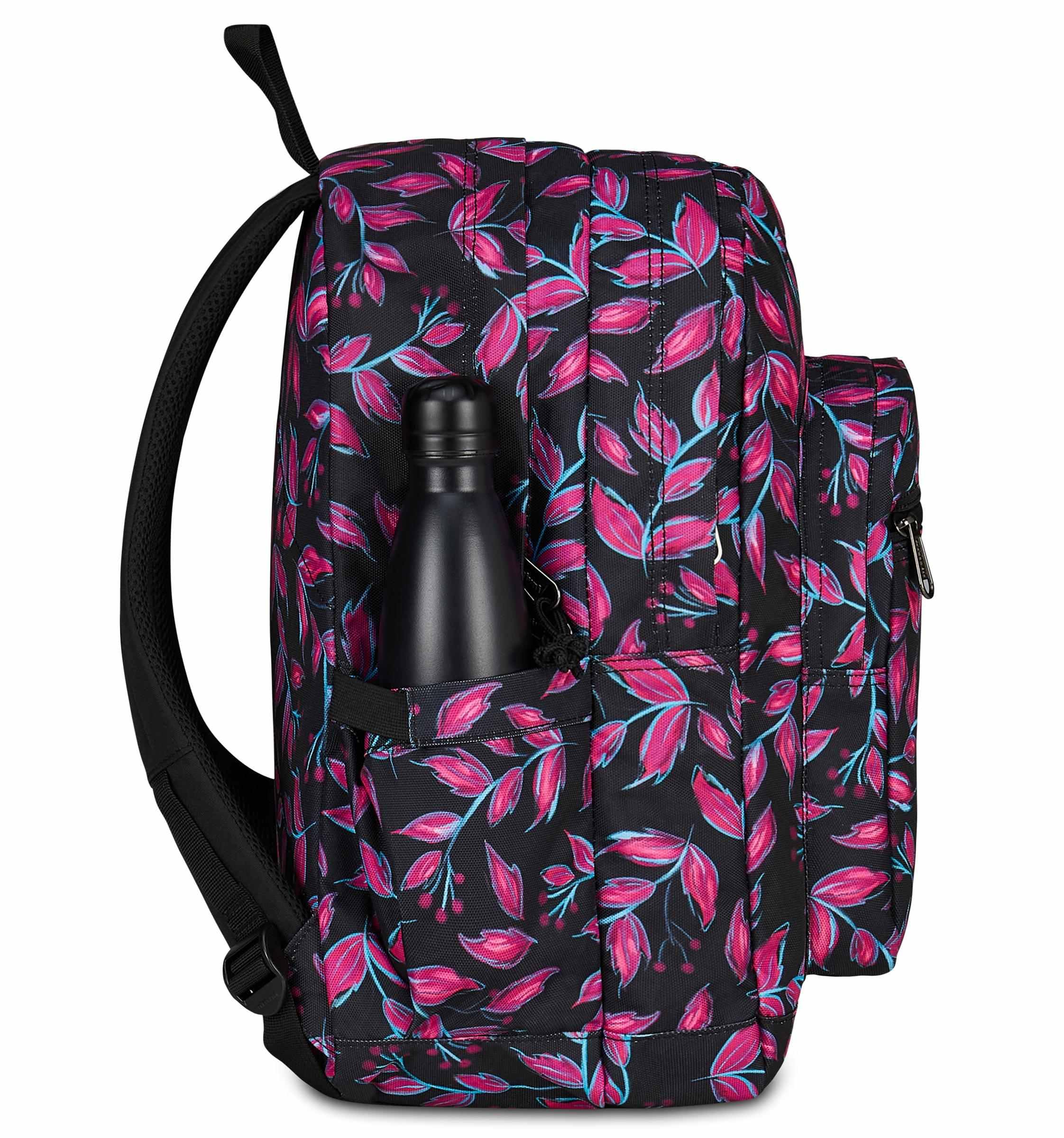Invicta Zaino Scuola Jelek, Rosa, Doppio Scomparto Con Tasca per PC e Tasca per Borraccia, 34 lt, Scuola Media e Superiore, Zaino Ragazza