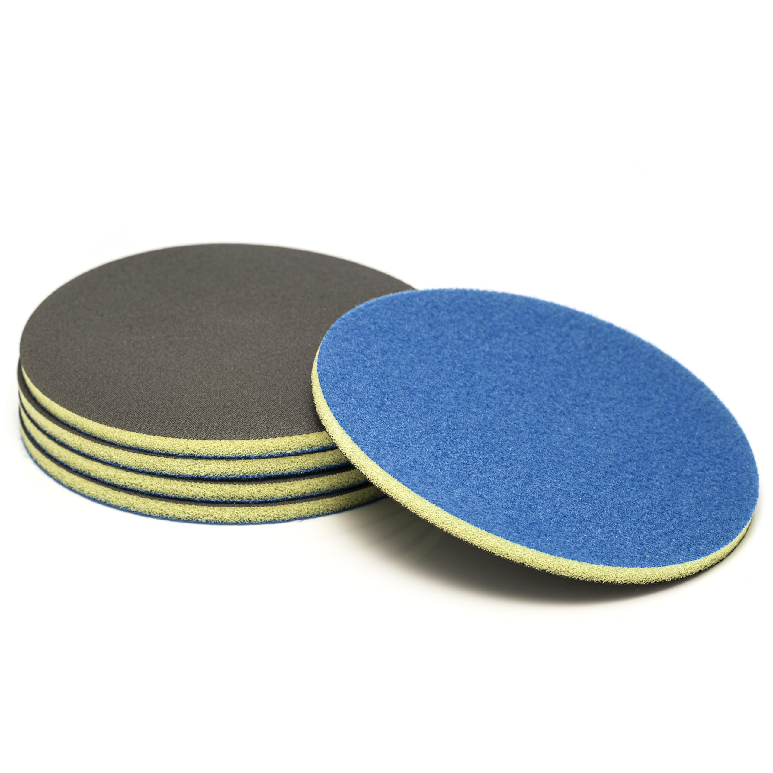 Glass Polish 6 inch (150mm) 500 Grit Pack of 5 Sanding Discs for Rotary Polisher - Foam Backed Silicon Carbide Abrasive P500 - GP14602