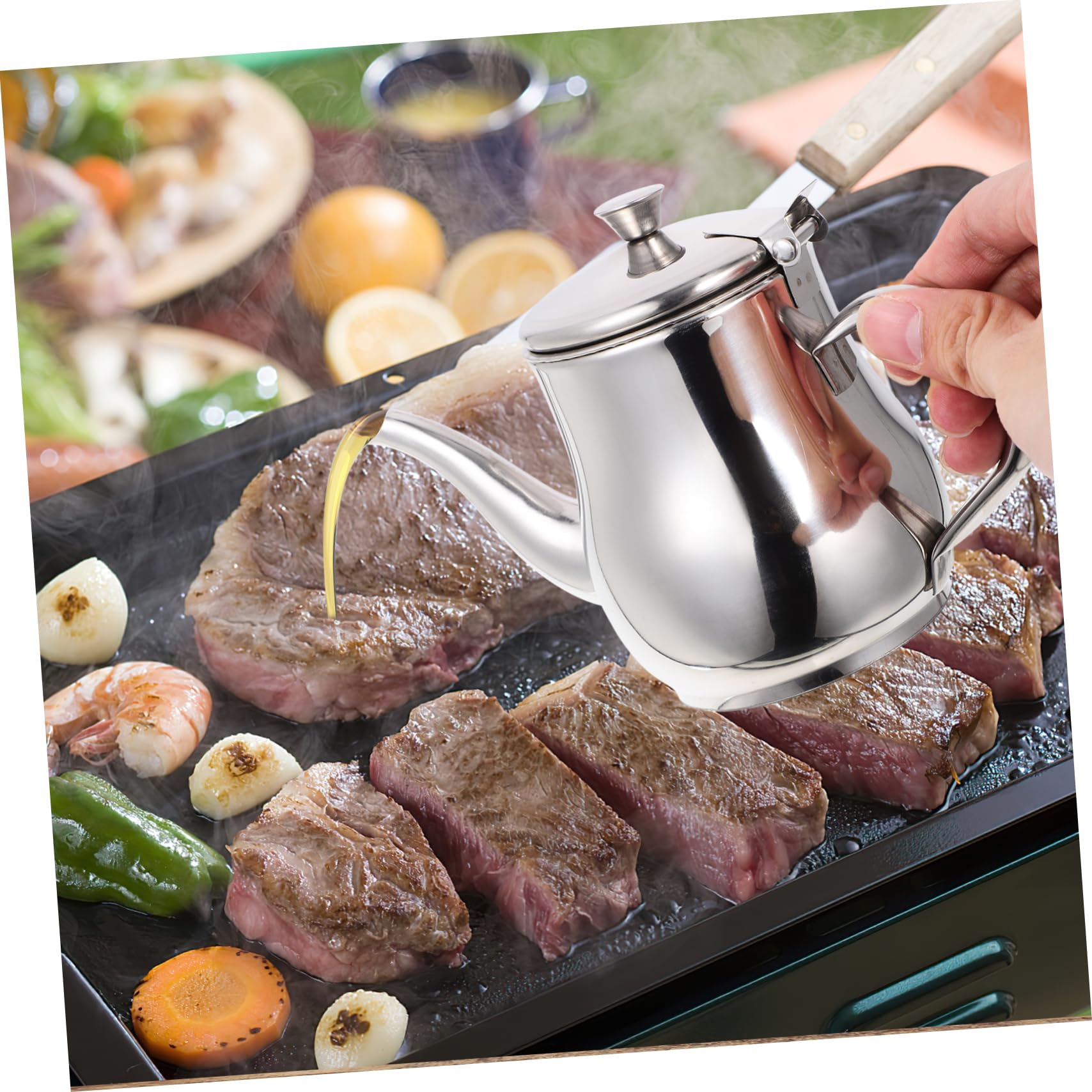 Recipiente para Aceite de 13oz en Acero Inoxidable Filtro para Separar Grasa, Adecuado para Filtrado de Sopa y Jugo en Cocina Doméstica