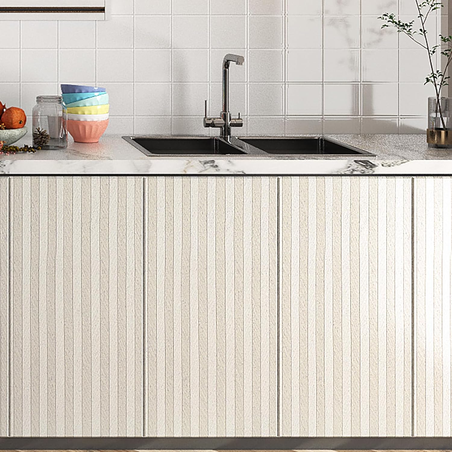 Livelynine 15.8x197 Tan Beige White Striped Wallpaper Peel and Stick Neutral Stripe Wall Paper Roll Stripes Accent Wall Panels Wood Contact Paper Waterproof Wood Panel Wallpaper for Bathroom Bedroom