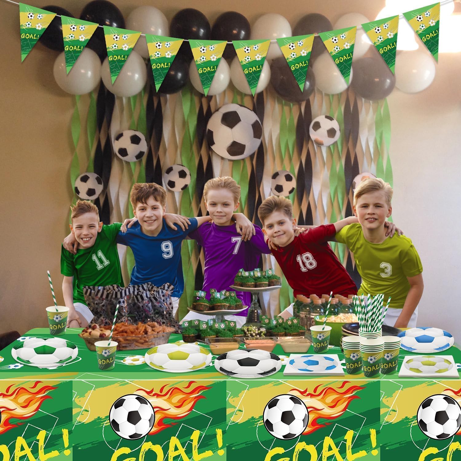X2 Personalised Football Birthday Banner – Kids Party Decoration (Dailygifts)