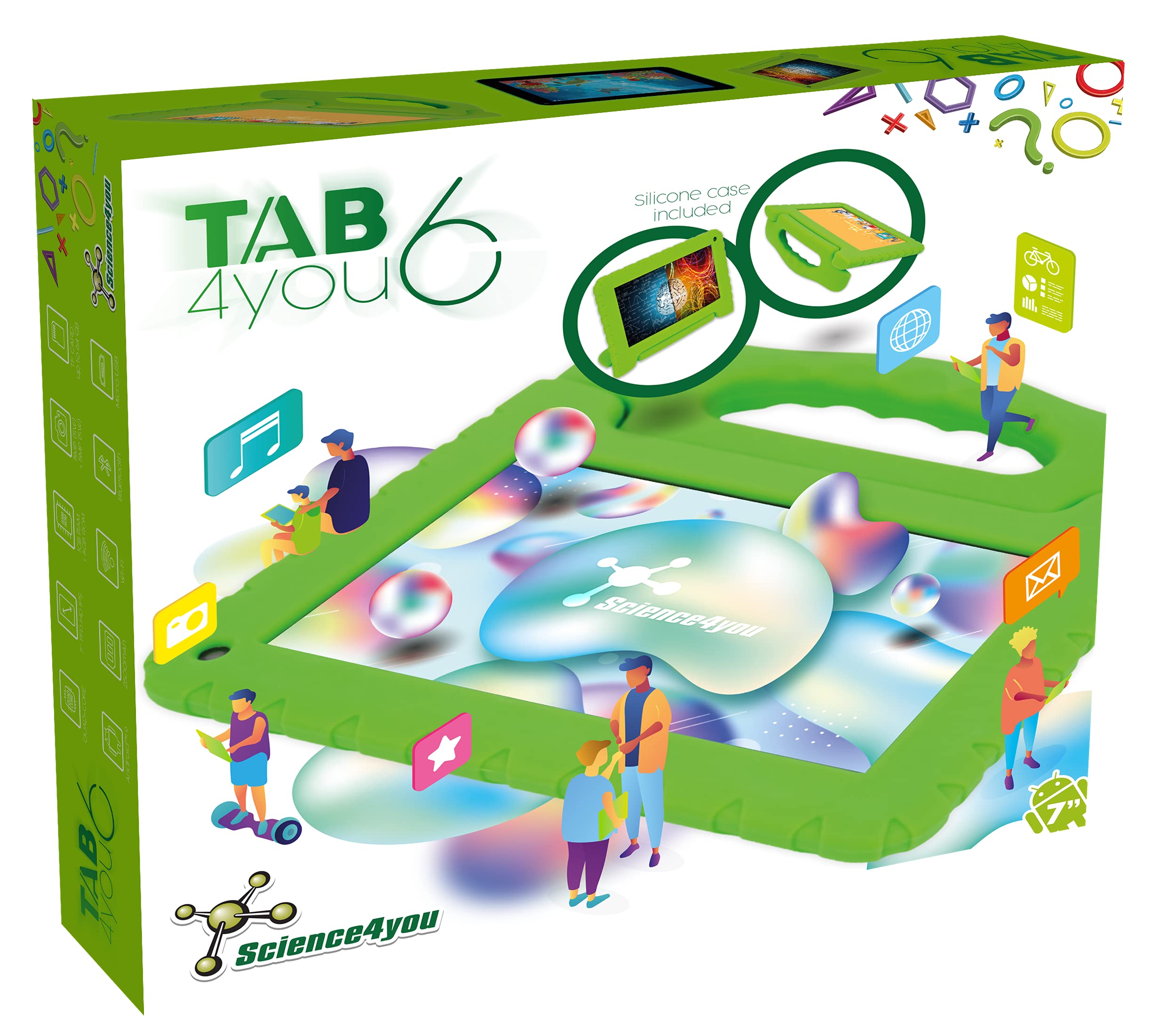 Science4you-Science4you-Tab4you 6 8 Tablet Android z Cámera HD dla dzieci, elektroniczna i edukacyjna gra dla chłopców i dziewcząt 8-14 lat, 9000838