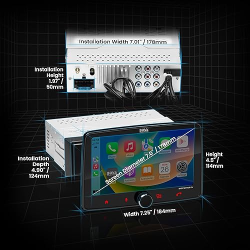 Vista 5 de BOSS Audio Systems BVCP9700A-FL Estéreo de automóvil DIN inalámbrico Apple CarPlay, Android Auto, pantalla táctil de 7 pulgadas, Bluetooth, receptor