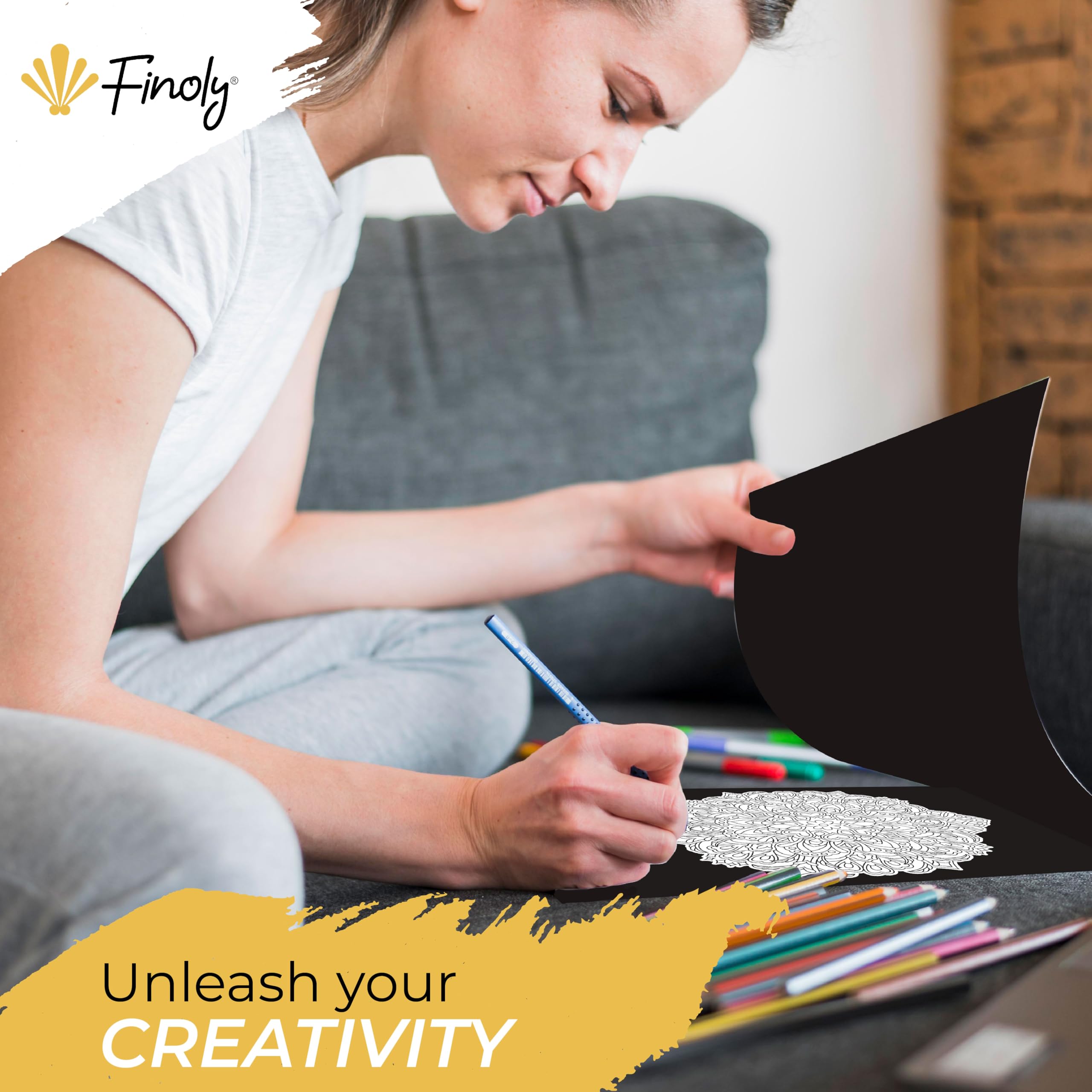 Finoly Mandala Colouring Book Creativity and Mindfulness, Night VOL 2 - Image 3