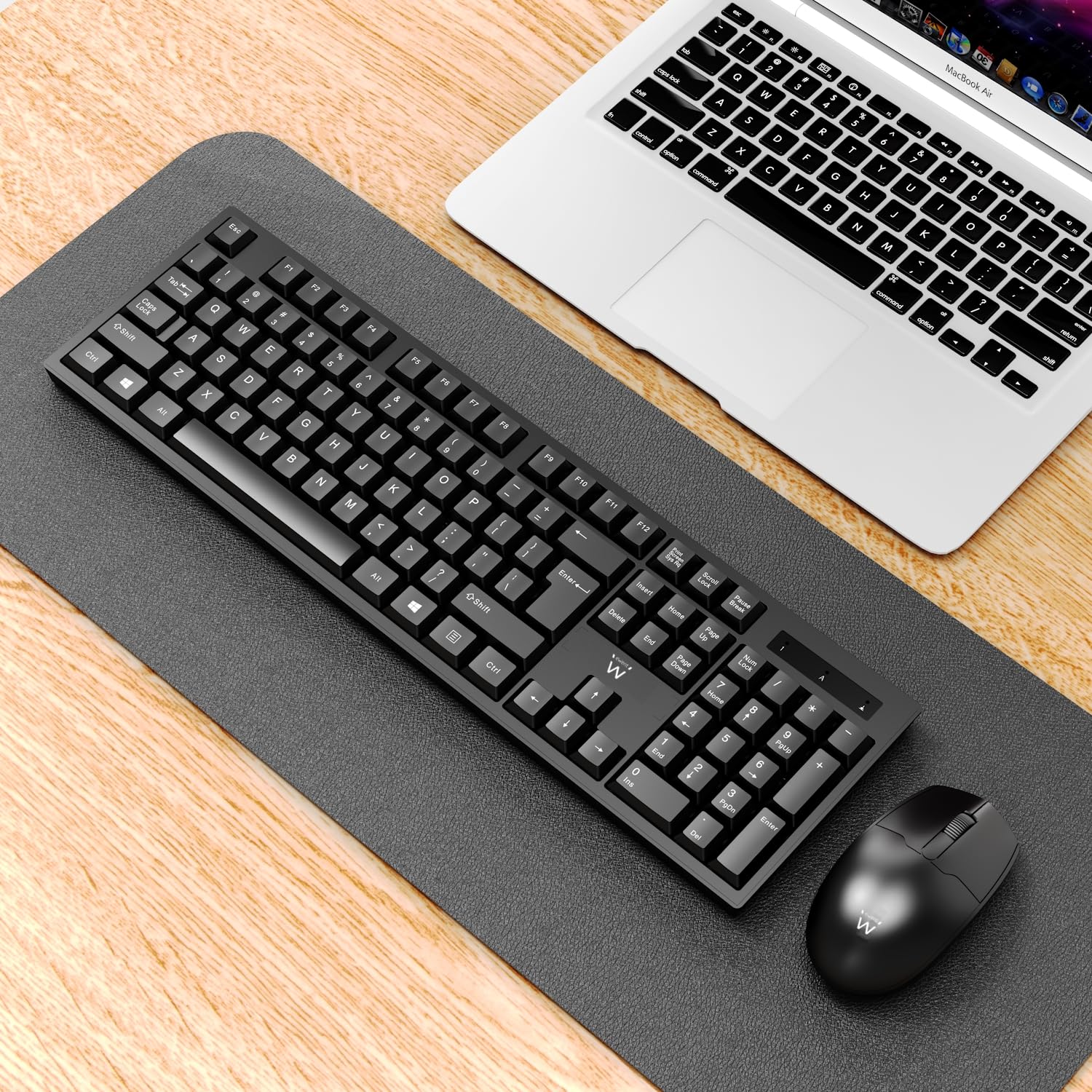 Tastiera Wireless con Ricevitore USB – Tastiera Senza Fili Layout Spagnolo, Plug & Play, Compatibile con PC e Laptop, Ideale per Ufficio e Casa (Ewent)