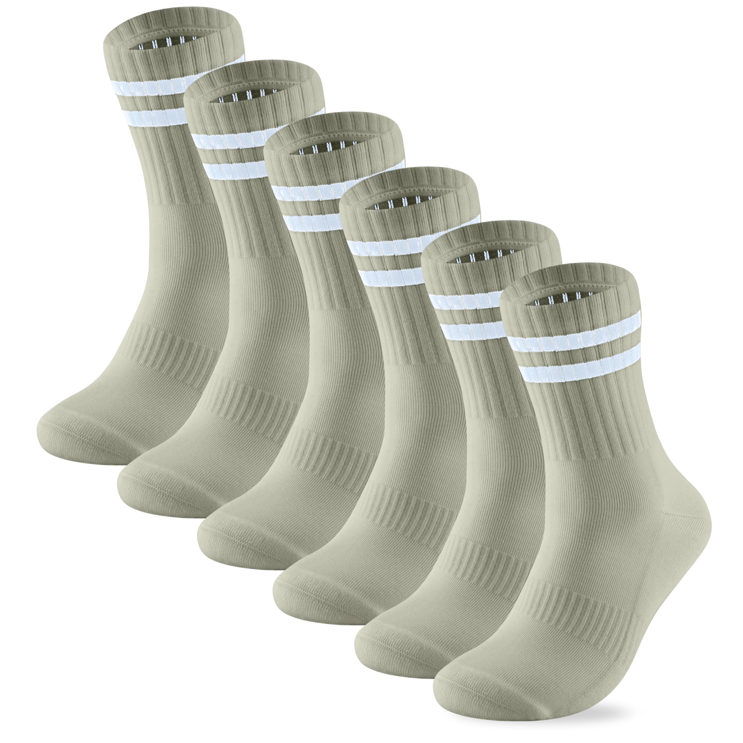 Panda Food Unisex 3 X Sage 3 Pairs Premium Bamboo Crew Socks | Anti-Blister Seamless Breathable Socks For Exercise, Gym Or Casual Wear | Men And Women | 3 Pack Uk | Sage | 4-8