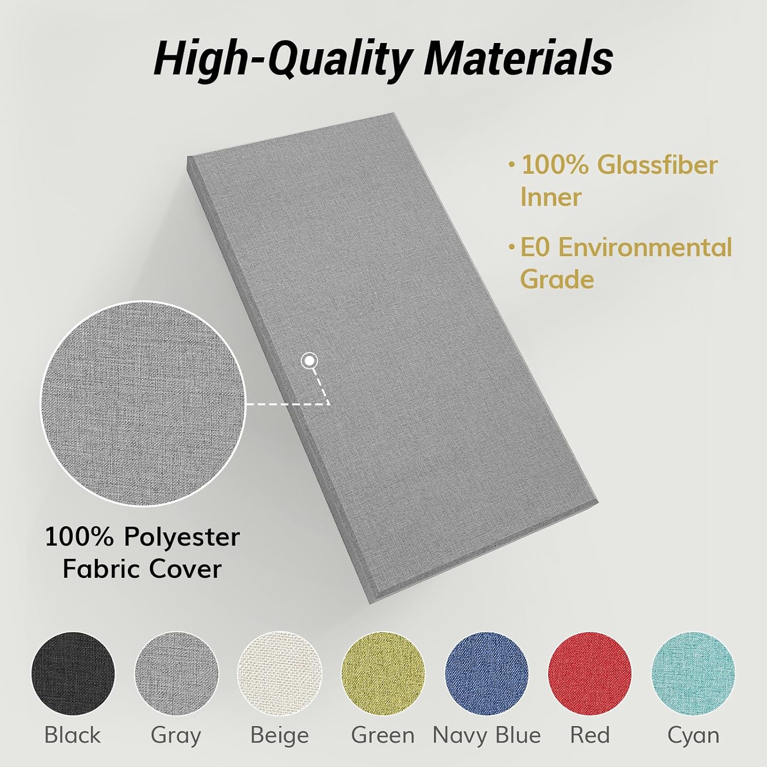 TONOR Large Fiberglass Acoustic Panels, 39.4" x 19.7" x 1.6" Sound Proof Panels for Walls, Acoustic Panels Sound Absorbing for Interior Wall Decor for Studios, Living Room, Theater, Gray