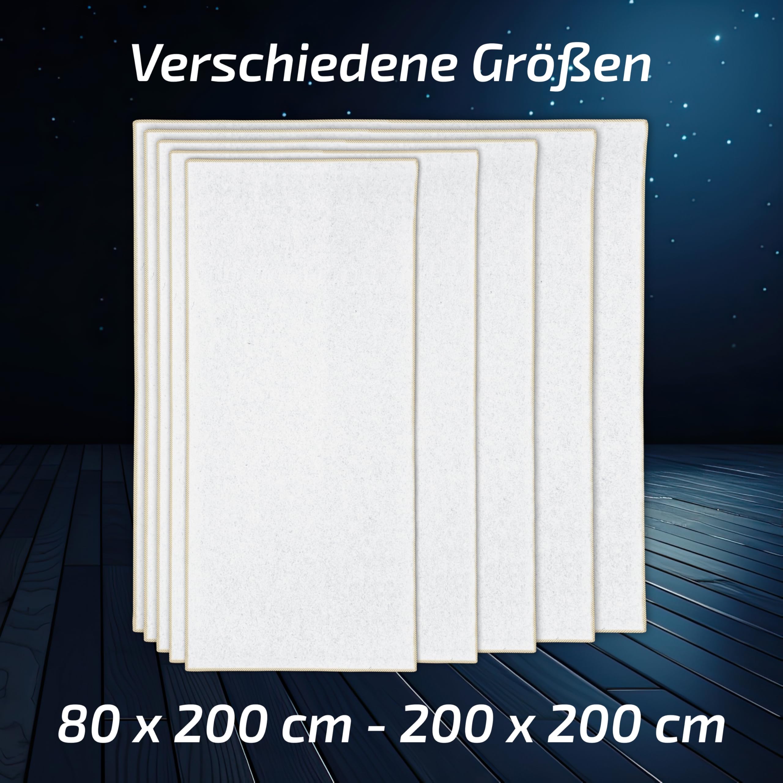 Matratzen Perfekt Matratzenunterlage 2er Set 90x220 cm | atmungsaktivem Filz Schoner schützt Textilien vor Abrieb durch den Lattenrost Verhindert Druckstellen sowie Verschmutzungen