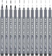Hethrone Calligraphy Pens Drawing Pens and Black Calligraphy Set for Beginners Writing, Signature, Illustration Design and Drawing (12 Size)