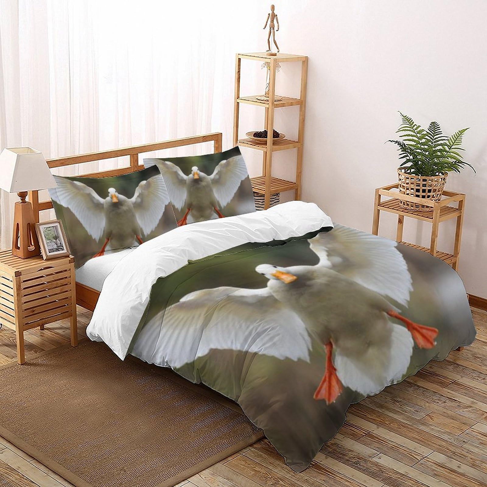 Housse de couette imprimé 3D Animaux Land en microfibre hypoallergénique grand confort