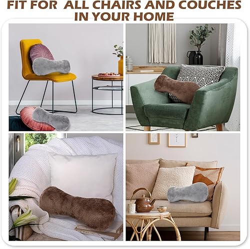 Miniatura 7 de 2 almohadas de cuello para reclinable, almohada en forma de hueso, de felpa con correa ajustable, soporte para el cuello y alivio del dolor, cojín