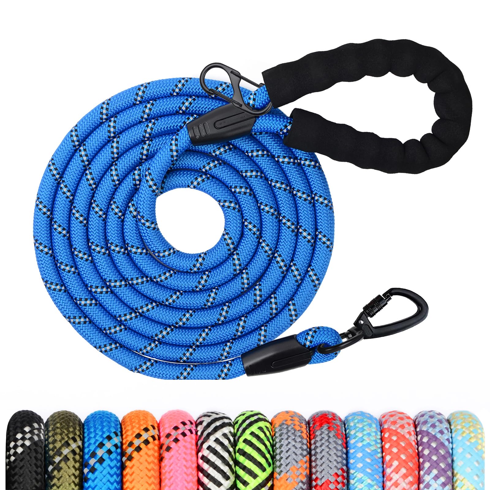 Guinzaglio per Cani, 1.2M 1.5M 2M 3M 5M 10M 20M 30M Lungo Nylon Guinzaglio Cani Resistente Leggero con Comoda Impugnatura, Riflettente Lunghina Cane, Adatto per Cuccioli, Piccoli, Medi e Grandi
