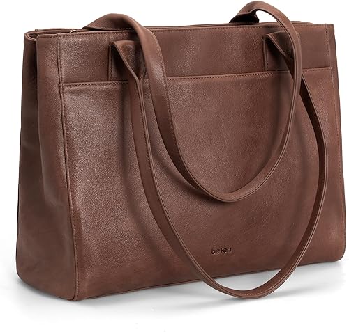 Genuine Leather Tote Bag for Women Small Tote Bag with Zipper Work Purse with Compartment Purses and Handbags for Travle