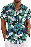 Vista 13 de COOFANDY Camisas de lino para hombre de manga corta, camisas casuales con botones para hombre, camisa de playa de verano, camisa para boda
