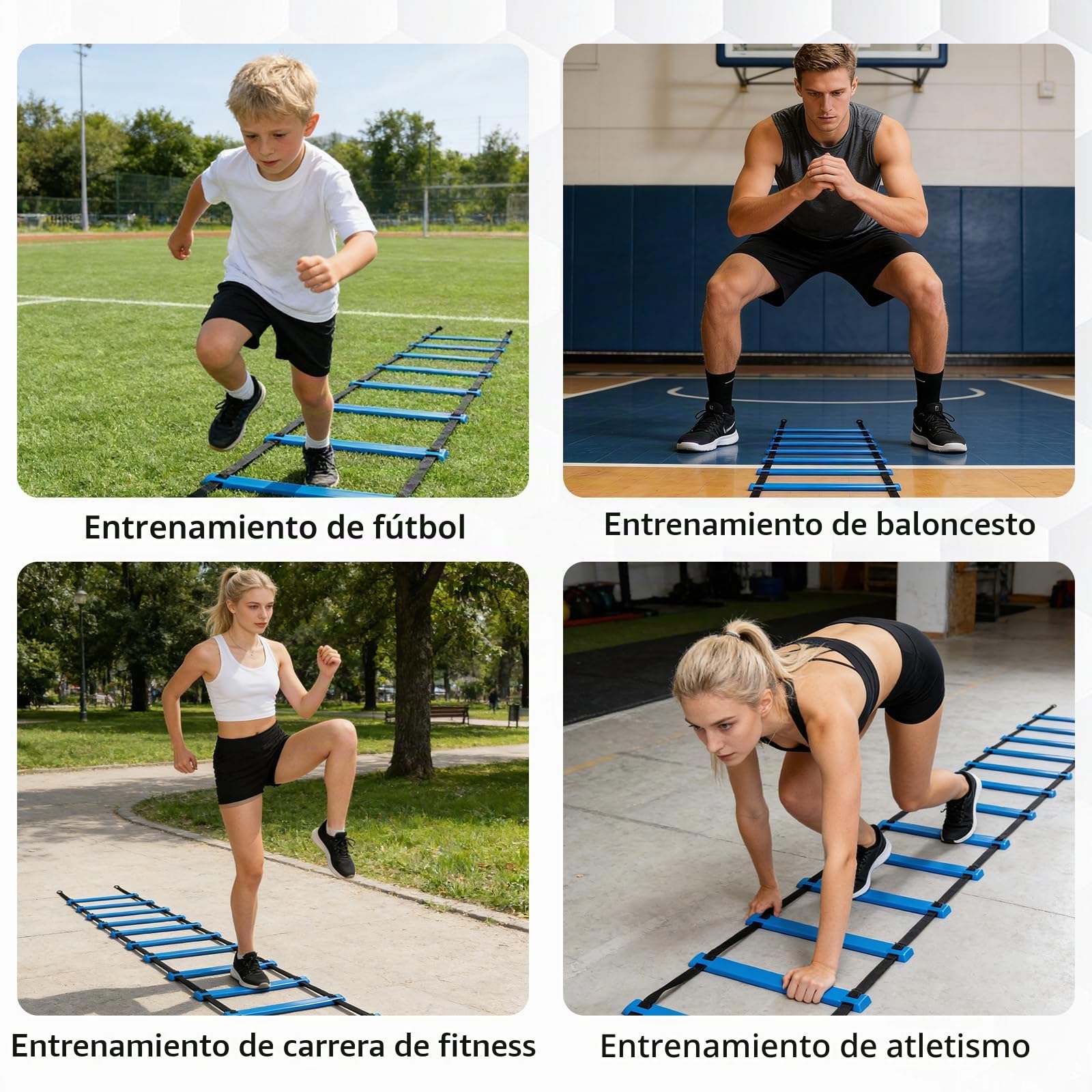 Kit De Entrenamiento De Fútbol - con Salto De Cuerda, Almohadilla Deportiva, Escalera De Ritmo, Palo De Entrenamiento ágil - Equipo Deportivo Completo para Velocidad Y Coordinación
