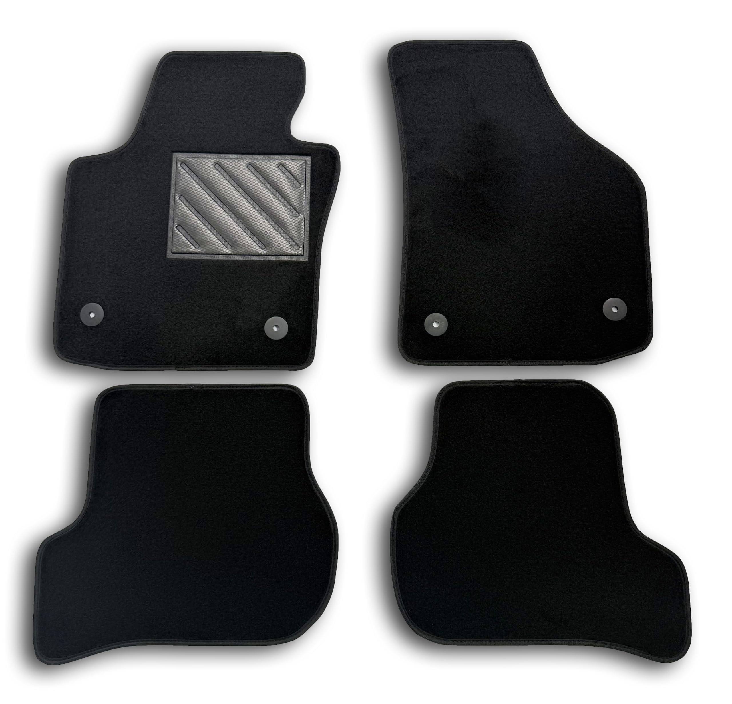 Tappetini Seat Leon II 2005-2012, su misura, battitacco in gomma rinforzato e bottoni di fissaggio