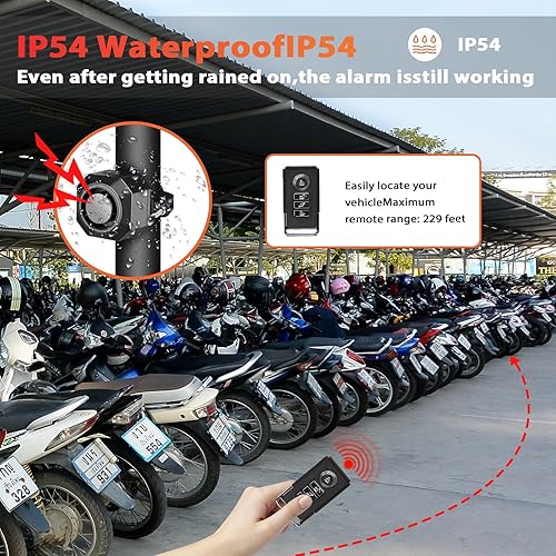 Miniatura 4 de Cerraduras de scooter eléctrico antirrobo con alarma, bolsa impermeable y llave, bloqueo de cadena de bicicleta antirrobo de alta resistencia para