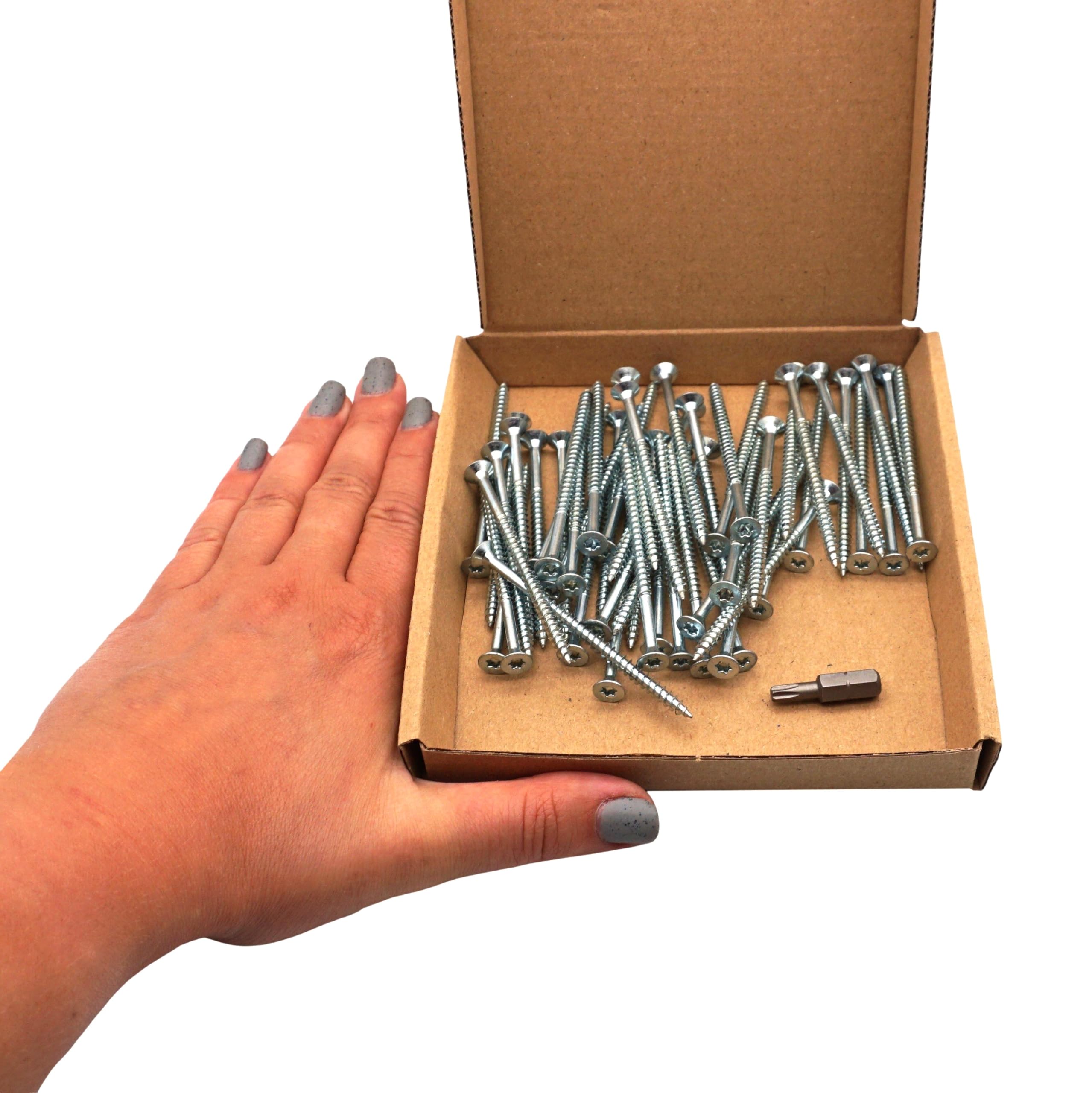 SKIR'CO (50 pcs) Zinc Plated Steel Wood Screws 4.0 x 70 mm, Torx Countersunk Head Screws, Chipboard Screws, Partially Threaded - Image 4