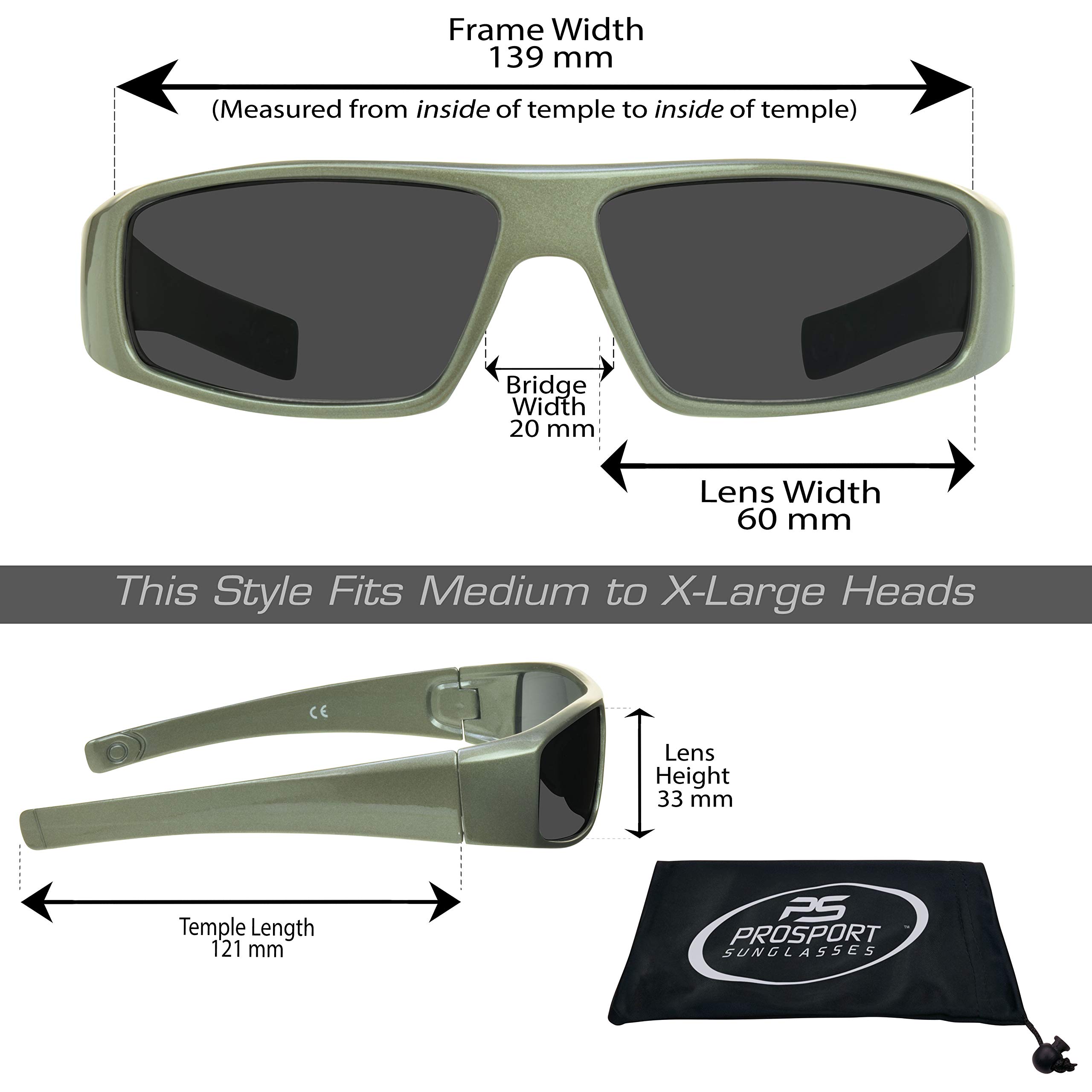 proSPORT Full Lens Reading Sunglasses Black & Gray Combo +3.25 Not Bifocal Dark Tinted Wrap Black Sport Motorcycle Driving