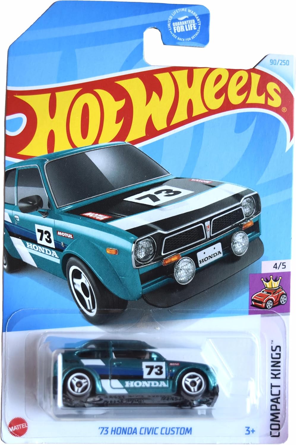Hot Wheels '73 Honda Civic Custom, Compact Kings 4/5 [Teal] 90/250