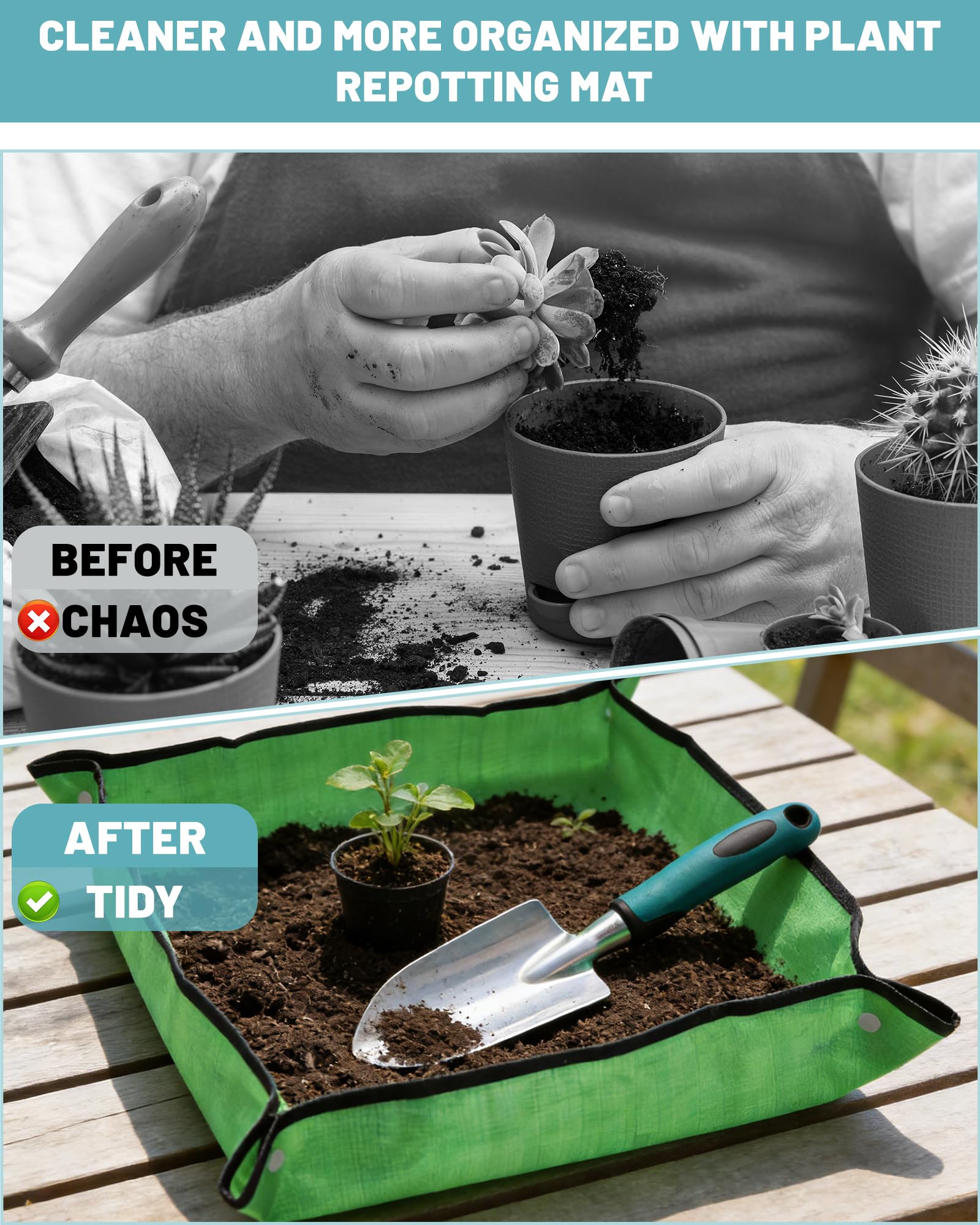 7 Piezas Juego de Herramientas de Jardinería con Mango Ergonómico – Kit de Herramientas de Jardín Anti-Rust con Bolsa de Almacenamiento – Regalo Ideal para Jardinería