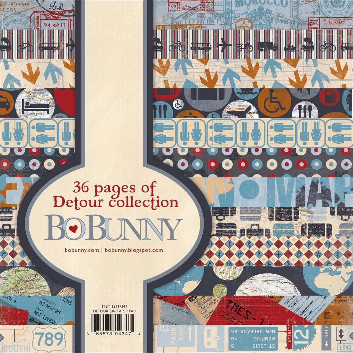 Bo Bunny Press - Detour Collection - 6 x 6 Paper Pad