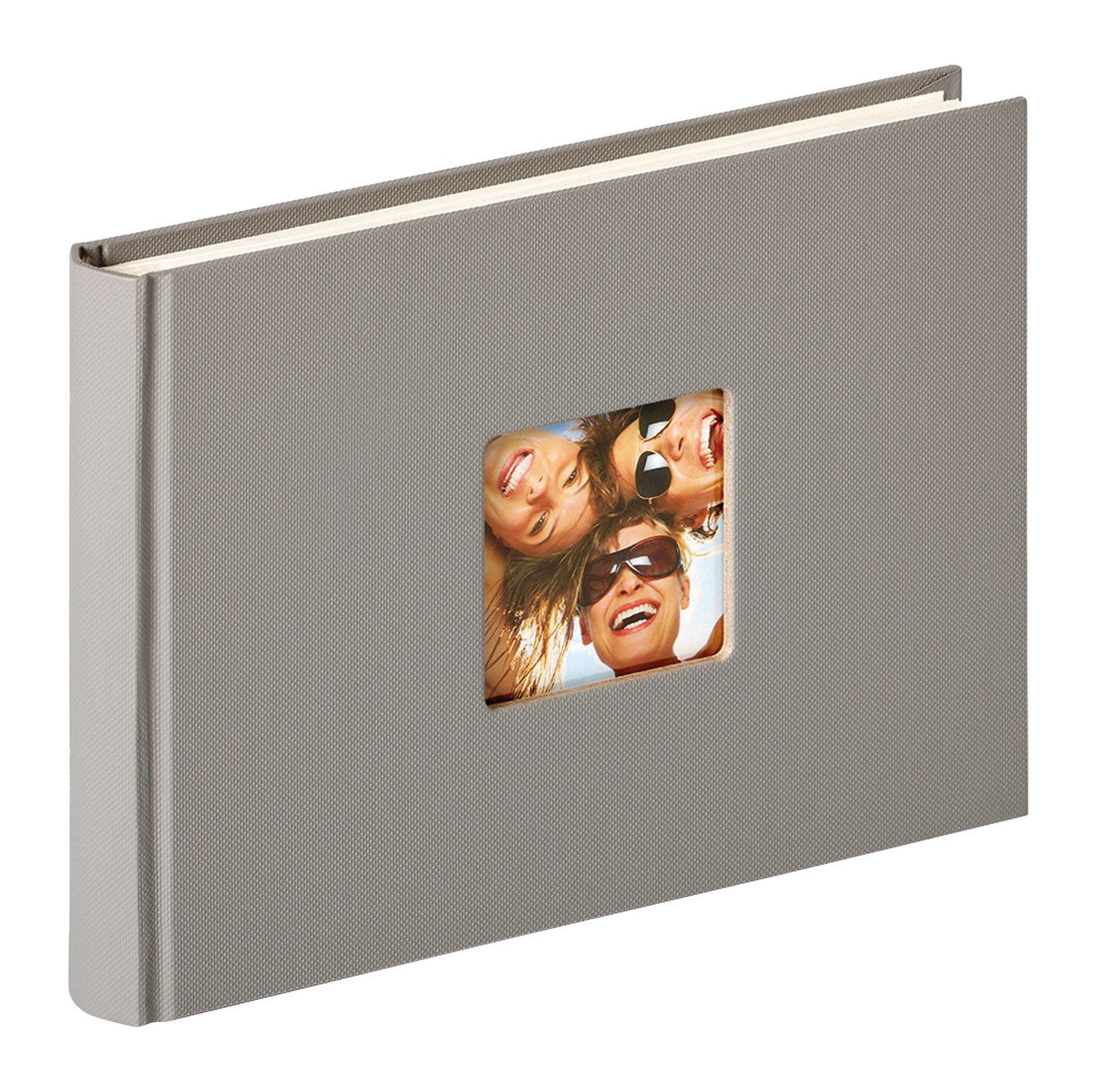 walther design Fotoalbum grau 22 x 16 cm mit Cover-Ausstanzung, Fun FA-207-X
