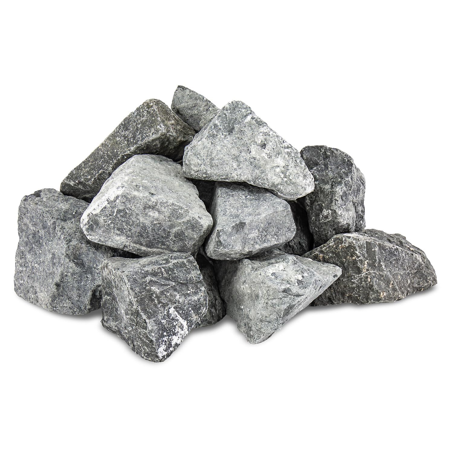 Diabas Saunasteine, 20 kg, 50-110 mm, vorgewaschene Aufgusssteine für Saunaofen, handverlesen, schadstofffreies Saunazubehör für alle Arten von Sauna