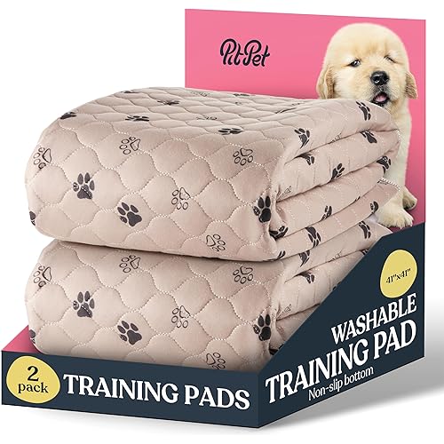 Super Absorbent Washable Pee Pads for Dogs - 2-Pack Superior Reusable Puppy Pads Pet Training Pads –100% Waterproof Dog Pee Pad Protects Against Urine Leakage Non-Slip Grip Prevents Slipping& Bunching