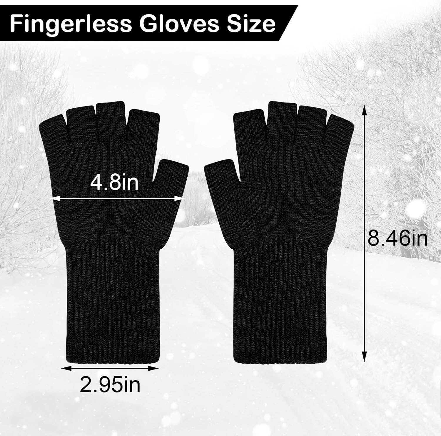 ONESING 4 Pairs Fingerless Gloves for Women - Warm Knitted Stretchy Half Finger Gloves