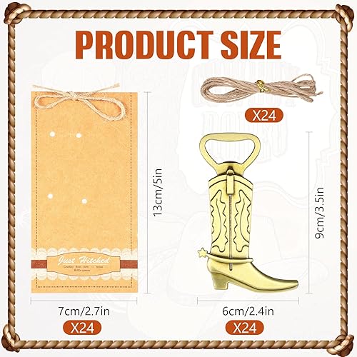 Miniatura 2 de 24 abridores de botellas para botas vaqueras, recuerdos de fiesta de boda, abridores de botellas de acero inoxidable con embalaje exquisito para