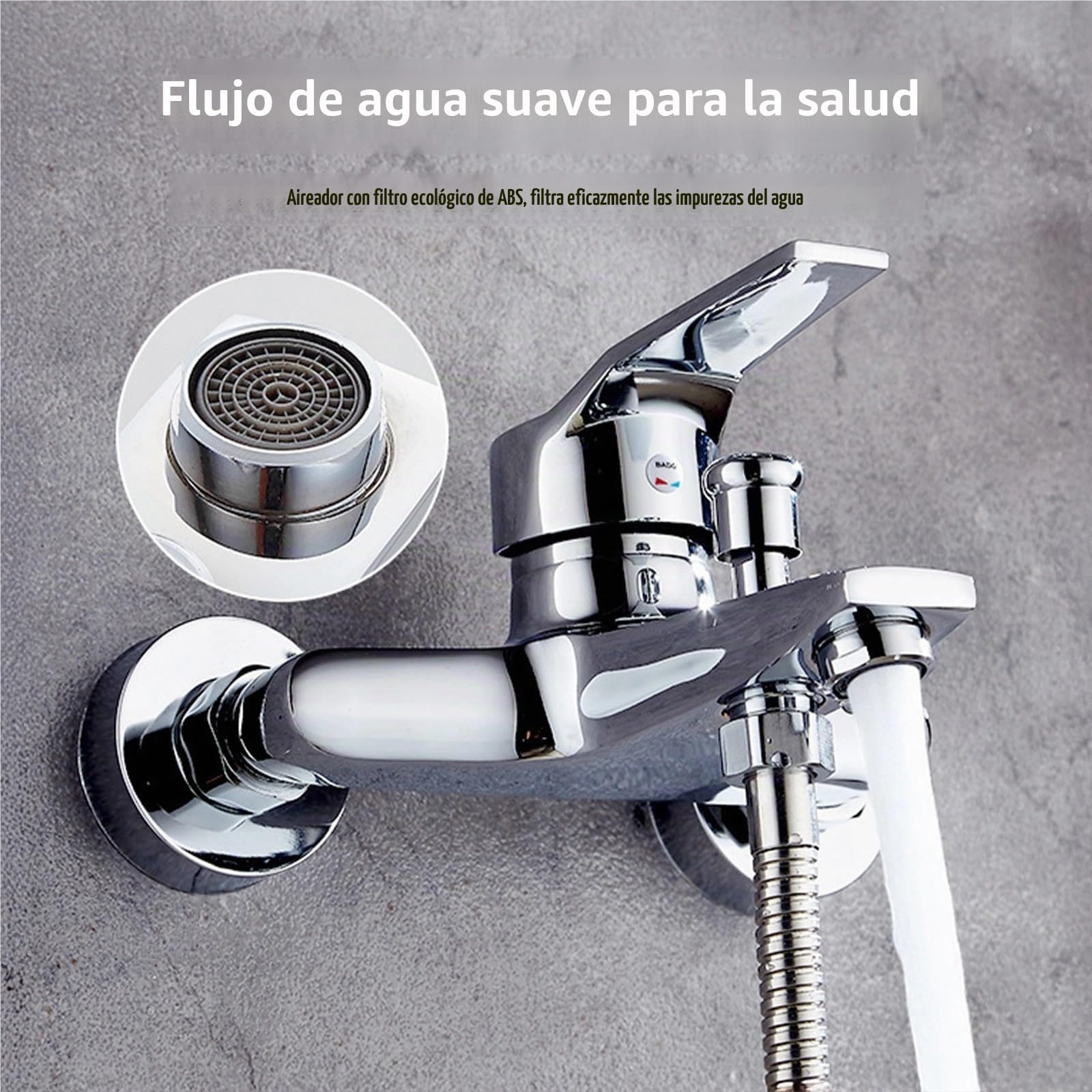 Grifo Ducha Monomando con Doble Salida,con Alcachofa 5 Funciones