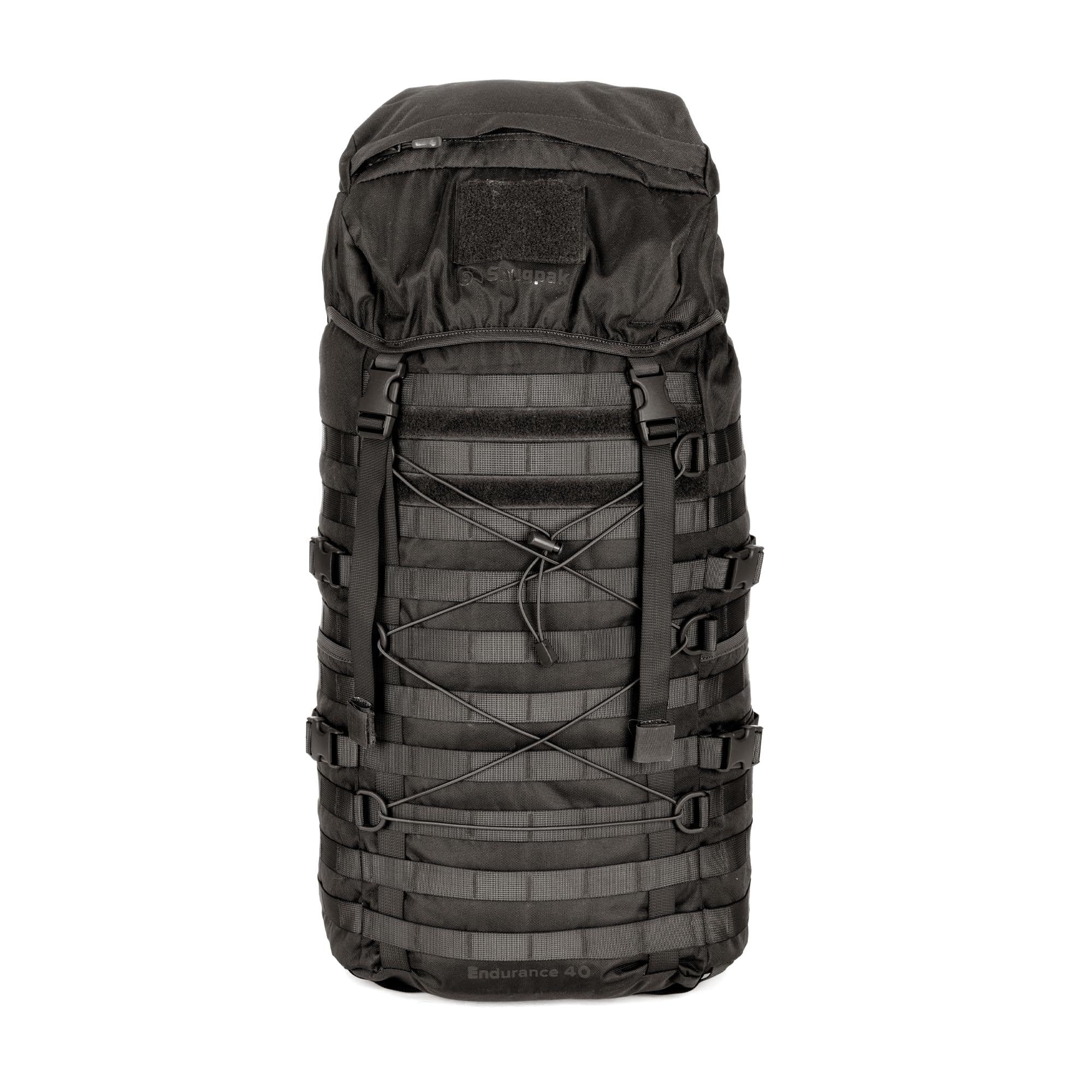 Snugpak Endurance WGTE 40L Backpack with 600D Nylon, Ventilated Padded Back - Military Rucksack with 150+ MOLLE Attachment Points, Adjustable Straps - Black