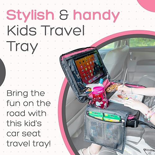 Miniatura 2 de BE Family Travel Kids - Bandeja de viaje para asiento de automóvil, accesorios de automóvil para niños, bandeja de aperitivos para asiento de