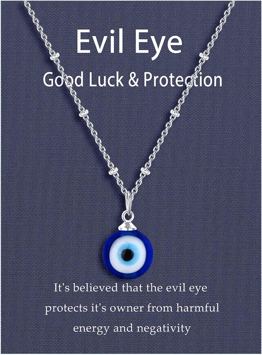 Turkish Blue Eye Necklace Evil Eye Pendant Necklace Glass Eye Chain Necklace for Women Men