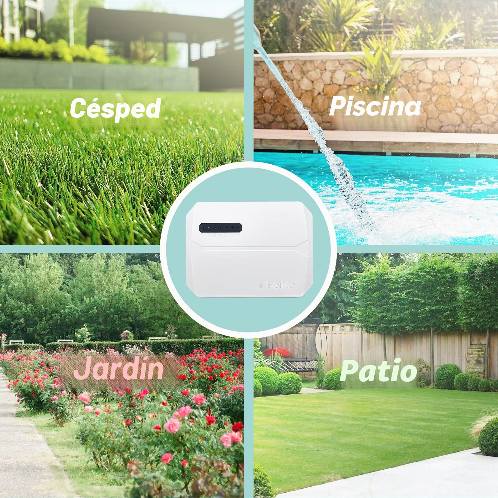 Inkbird IIC-600 Programador de Riego Wifi 6 Zonas,Riego Automatico para Jardín,Temporizador de Riego,Memoria no volátil integrada,APP Control,Ajuste Estacional
