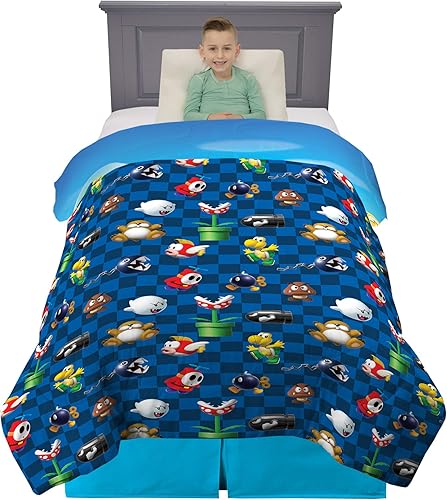 Miniatura 2 de Franco Ropa de cama para niños, edredón reversible de microfibra súper suave, tamaño individual/matrimonial, Mario