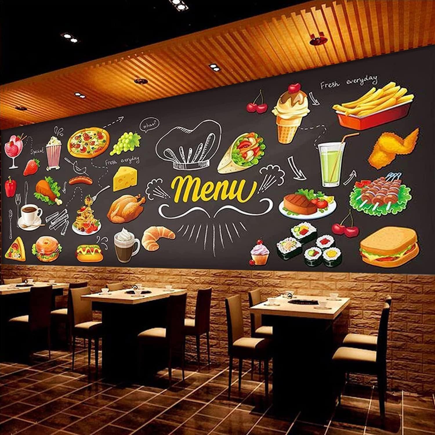 Fond d'écran 3D restaurant et grand papier peint panoramique chambre d'enfants original