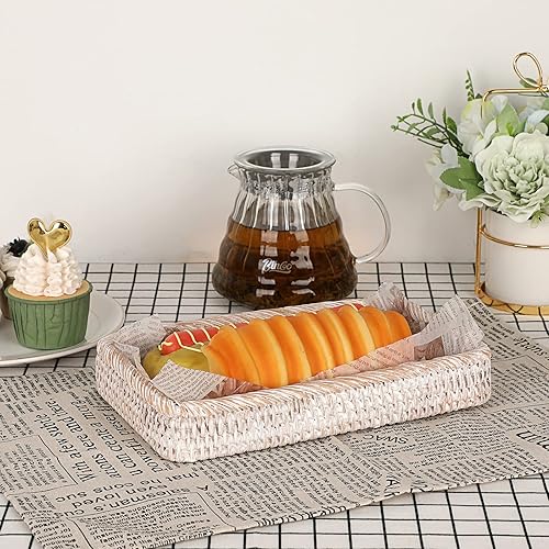 Miniatura 2 de Sumnacon Bandeja de Tocador de Baño de Ratán de 10 Pulgadas - Bandeja Decorativa de Ratán para Tanque de Inodoro para Toalla de Mano de Papel, Cesta