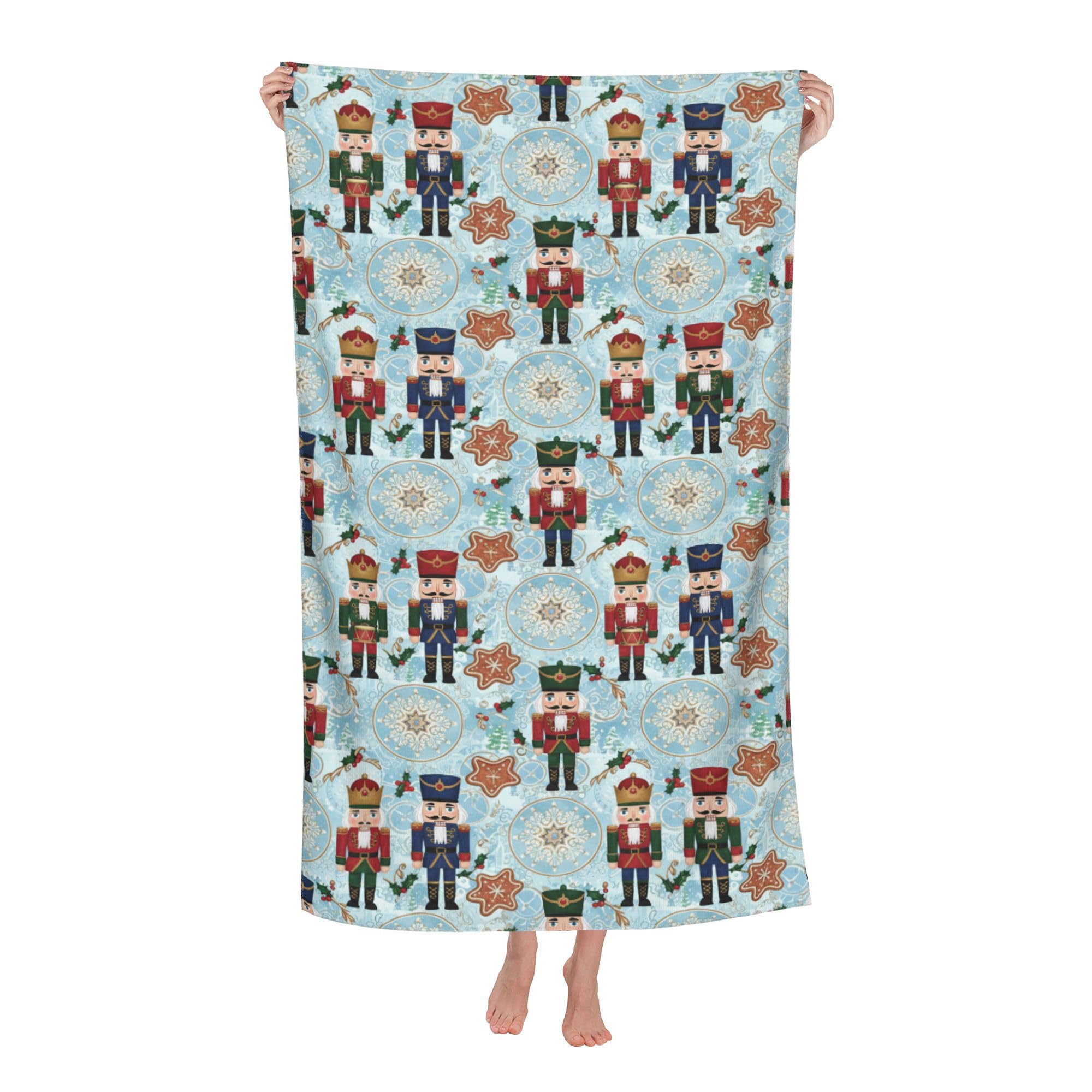 peiyeety Nutcracker Soft Bath Towels Absorbent Bathroom Towel for Beach Hotel Gym Spa Shower