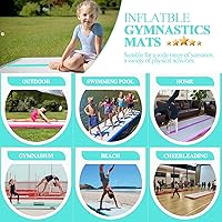 Vista 6 de Colchoneta inflable para gimnasia con bomba de aire eléctrica, pista de gimnasia para uso doméstico, entrenamiento, animadoras, niños, gimnasio, yoga