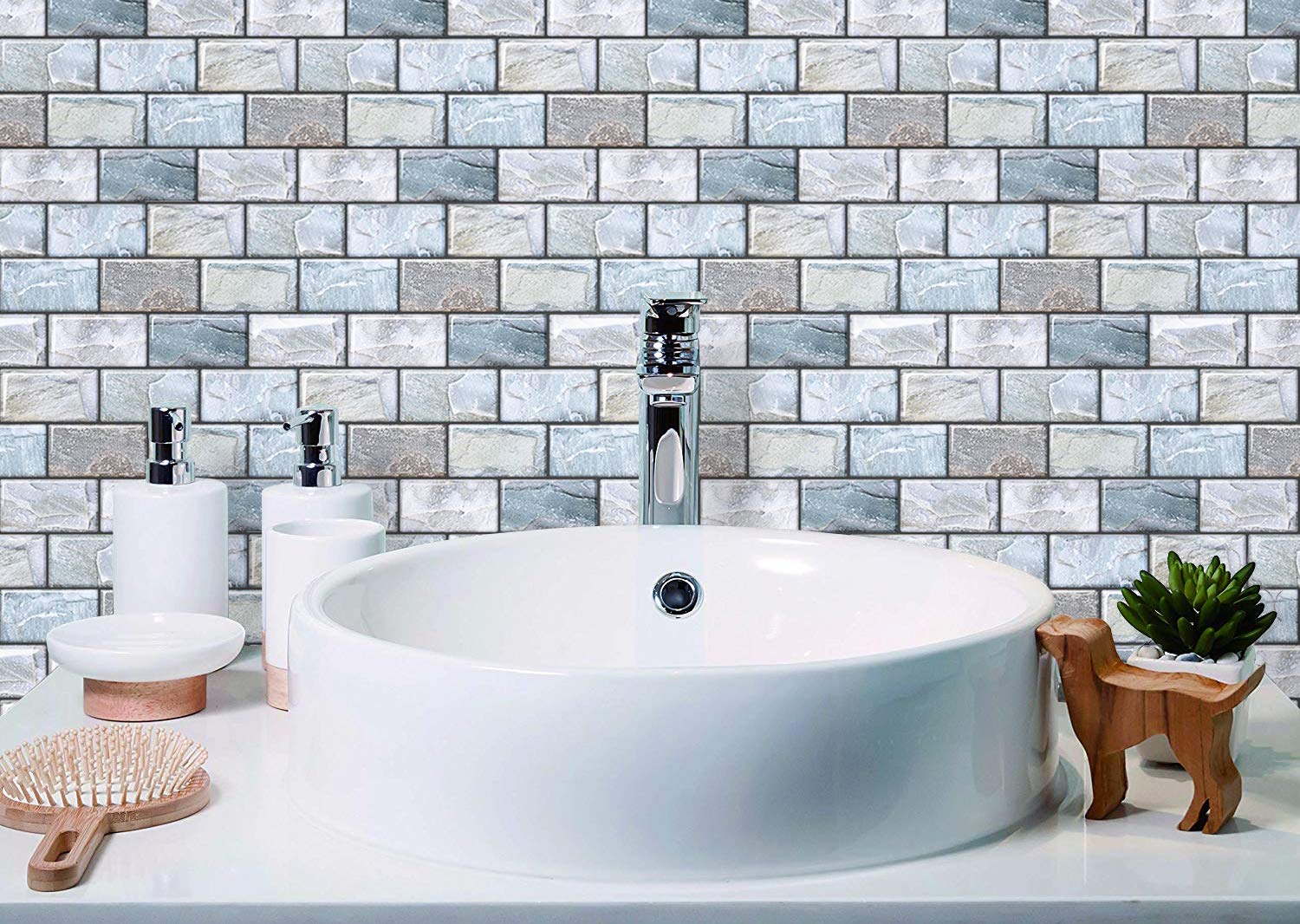 Yoillione 10 Sheets Self Adhesive Wall Tiles for Kitchen Backsplash