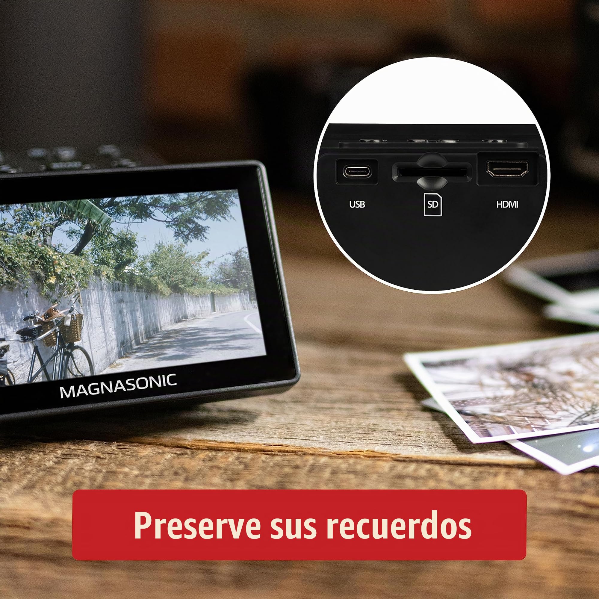 Magnasonic Escáner todo en uno 25 MP para películas 12,7 cm HDMI convierte 35 mm 126 110 Super 8 diapositivas 135 126 110 fotos digitales