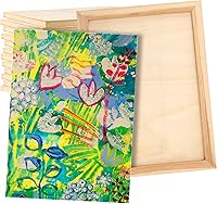 TAICHEUT 12 Pack 9x12 Inch Unfinished Pine Wood Canvas Boards - Smooth Bulk Panels for Painting, Crafts, DIY String Art & Pouring